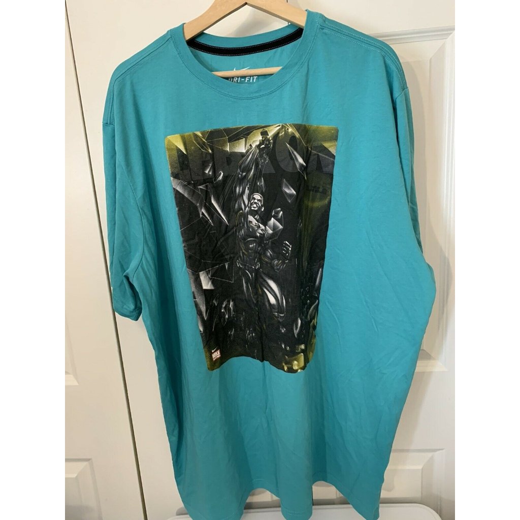 Nike Men’s Sz 3xl T Shirt Dri Fit Lebron James Super Hero Basketball Teal